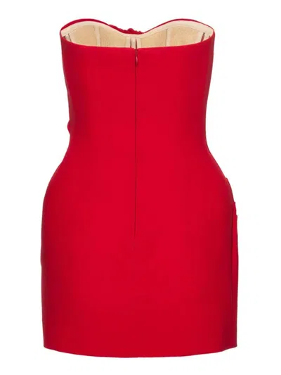 Magda Butrym Structured Corset Mini Dress With Draped Design In Red