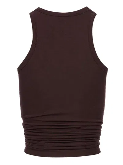 Magda Butrym Tank Top With Knot In Brown