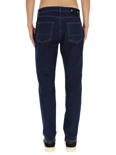 Stone Island Five-pocket Trousers With Belt Loops And Contrast Stitching In Blue