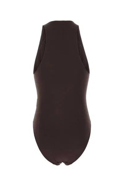 Zimmermann Brown Stretch Viscose Dawning Bodysuit In Black