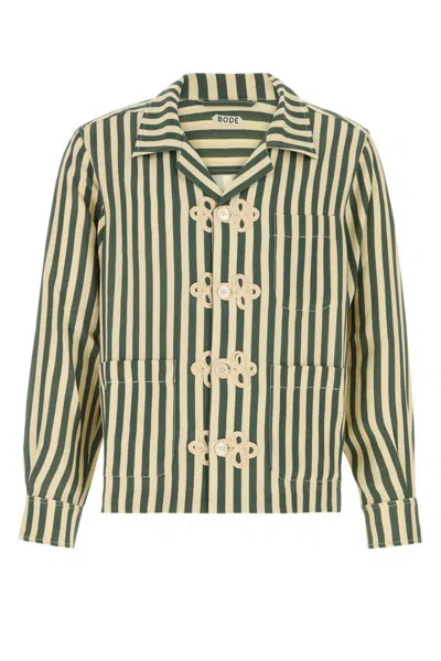 Bode Men Printed Silk Trillium Shirt In Multi