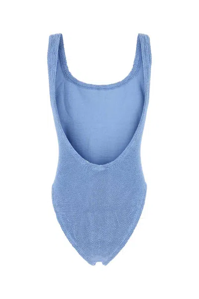 Hunza G Cerulean Blue Stretch Nylon Swimsuit In Blue
