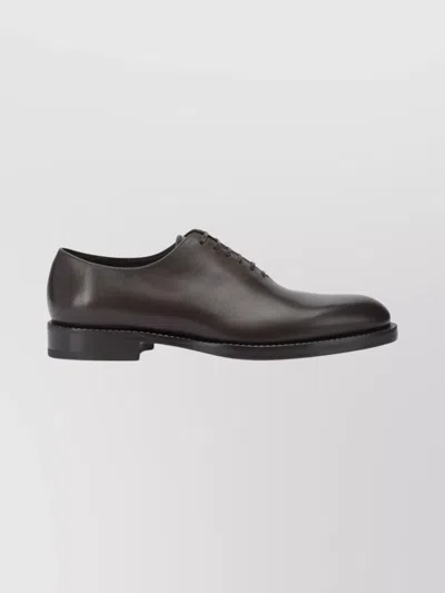 Ferragamo Round Toe Leather Lace-up Footwear In Multi