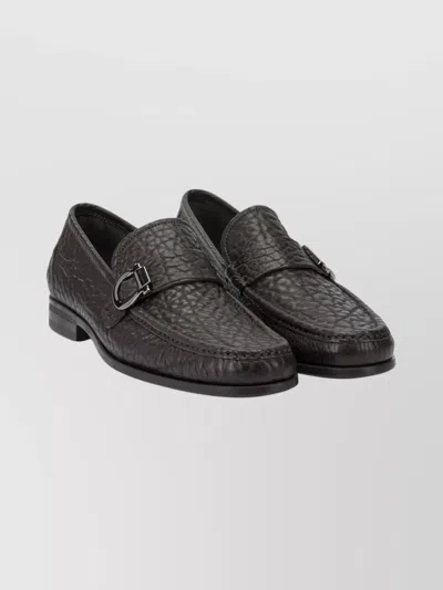 Ferragamo Stylish Loafers And Slippers Metal Buckle In Brown