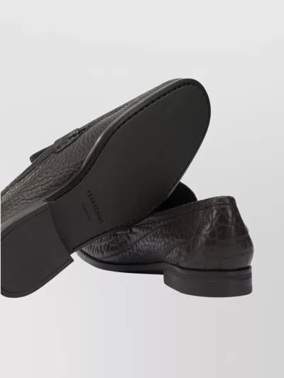 Ferragamo Stylish Loafers And Slippers Metal Buckle In Brown