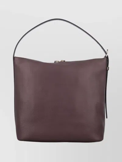 Apc Smooth Leather Shoulder Bag With Adjustable Strap In Burgundy