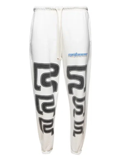 Rrr123 Drawstring Graphic Sweatpants In White