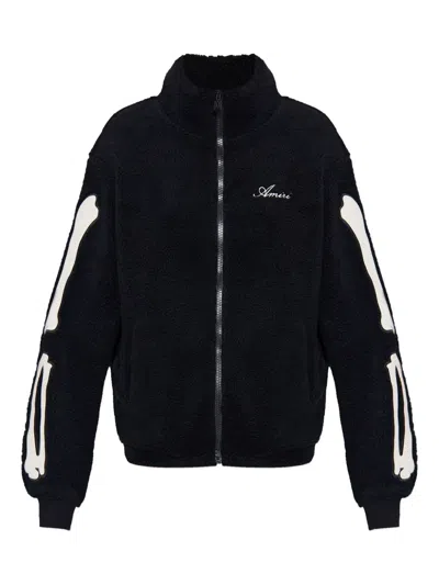 Amiri Bones-details Logo-embroidered Jacket In Black