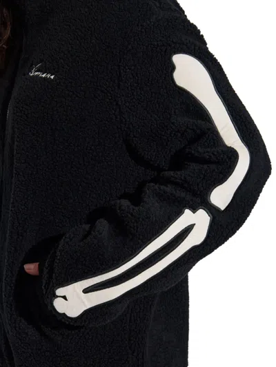 Amiri Bones-details Logo-embroidered Jacket In Black