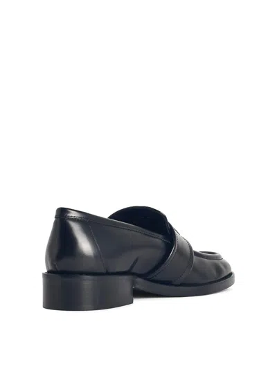 Acne Studios Black Vintage Leather Loafers In Black