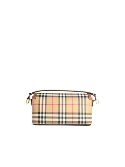 Burberry Womens Briar Brown Check-print Flap-front Woven-blend Cross-body Bag