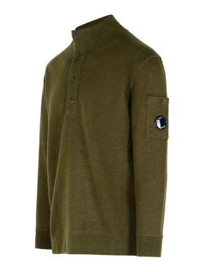 C.p. Company C.p.company Men Wool And Cotton Sweater In Green
