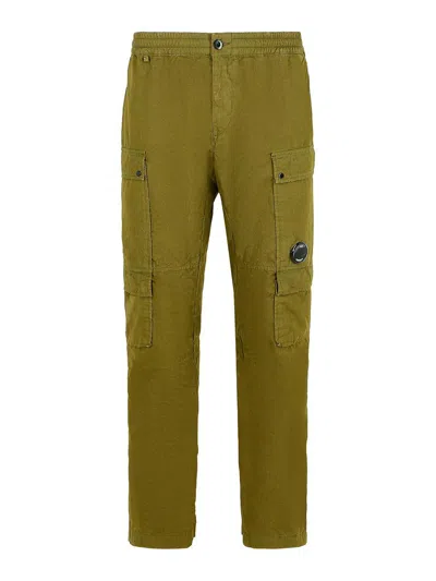 C.p. Company Utility Trousers With Cargo And Pockets In Green