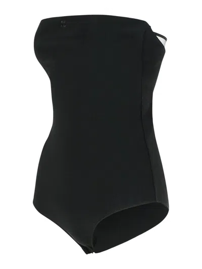 Courrèges Black Viscose Blend Bodysuit In Black