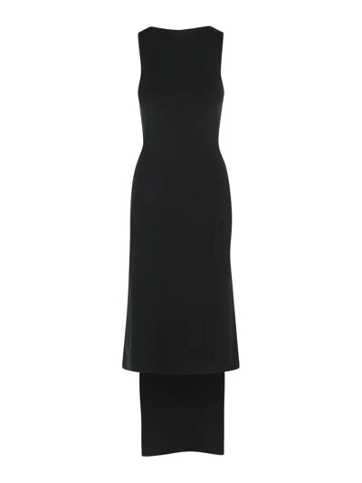 Courrèges Oblique Dress In Black Viscose Blend In Black