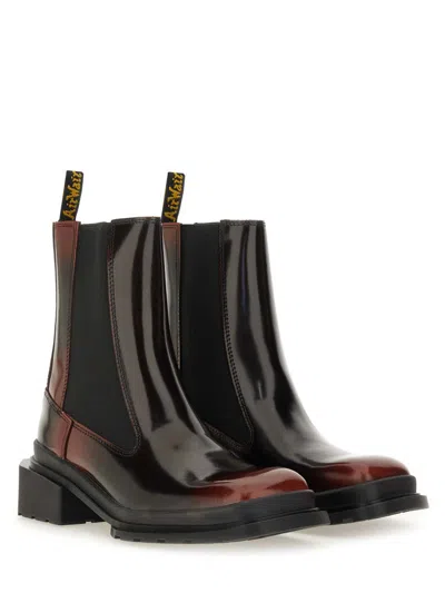 Dr. Martens Chunky Heel Glossy Finish Chelsea Boots In Black