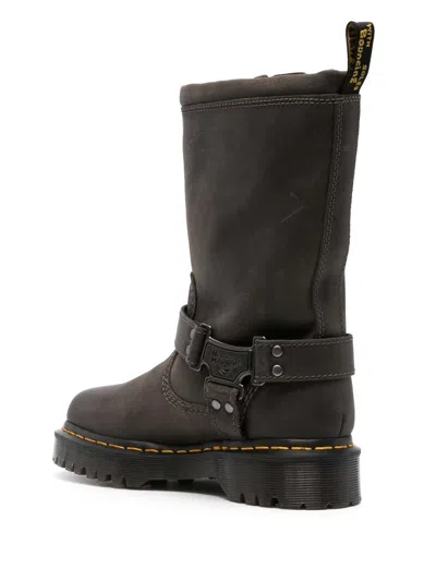 Dr. Martens Anistone Hohe Leder Biker Stiefel In Animal Print