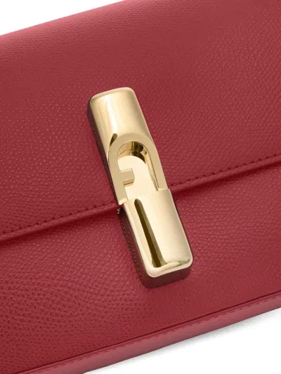 Furla Iride S Cherry Leather Shoulder Bag In Red