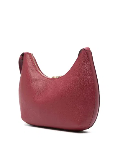 Furla Textured Leather Shoulder Bag With Gold Hardware In Red