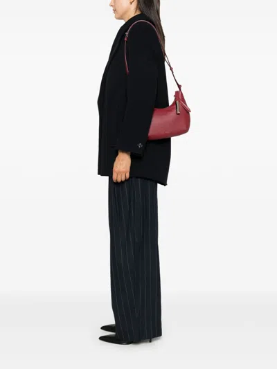 Furla Textured Leather Shoulder Bag With Gold Hardware In Red