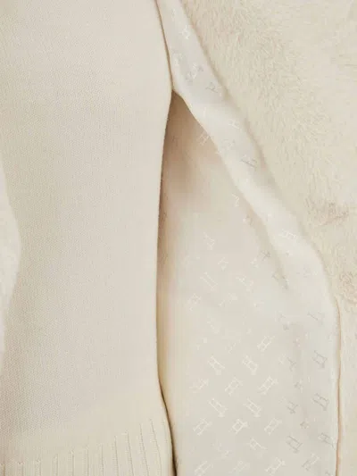 Herno Coat In Soft Alternative Fur In Neutral