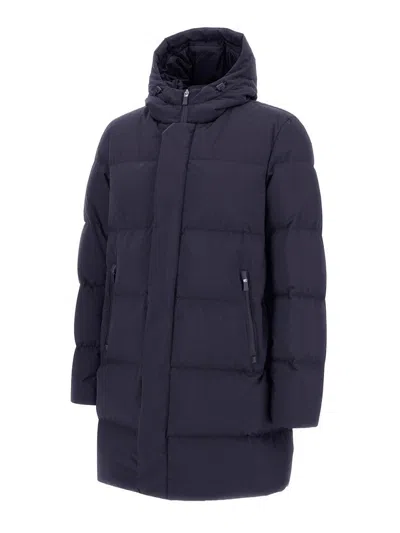 Herno Long Parka In 2-layer Windstopper In Blue