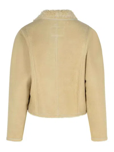 Isabel Marant Blondine Shearling Ecru Jacket In Brown