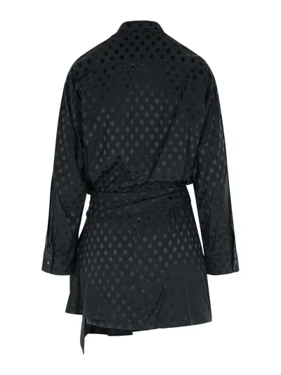 Isabel Marant Black Polka-dot Silk-blend Dress Women In Black