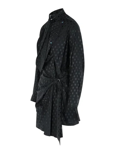 Isabel Marant Black Polka-dot Silk-blend Dress Women In Black