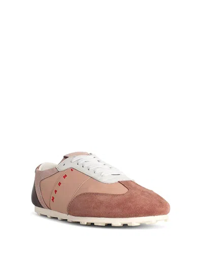 Marni Leather Sneaker In Nude