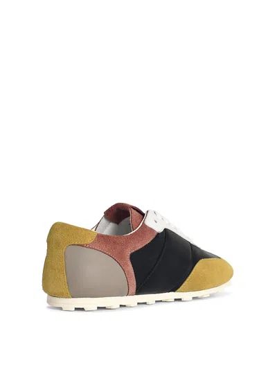 Marni Multicolor Leather Sneakers Suede Panels In Multi