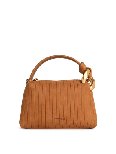 Jw Anderson Small  Caramel Suede Bag In Brown