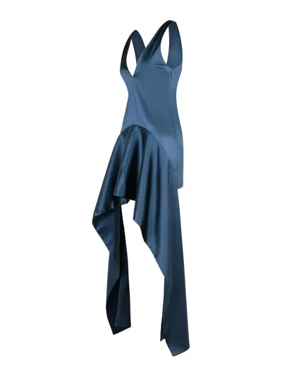 Jw Anderson Dress In Blue Acetate Blend Women In Blue