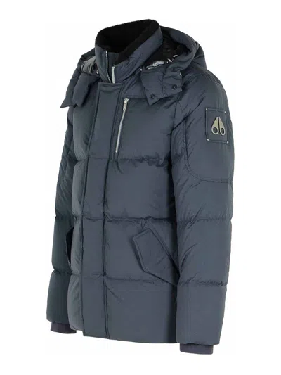 Moose Knuckles Everest 3q Grey Nylon And Cotton Down Jacket In Gray