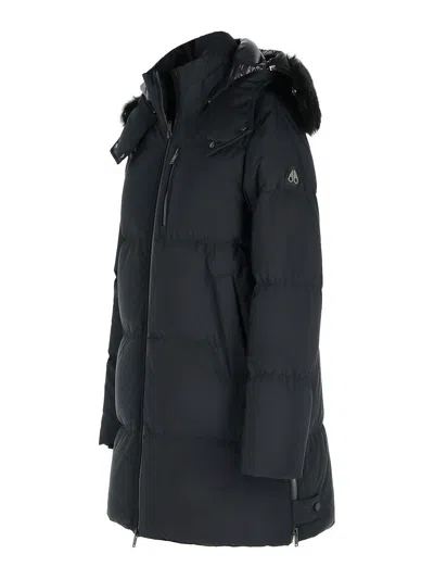 Moose Knuckles Chelia 3q Black Polyamide Blend Down Jacket In Black