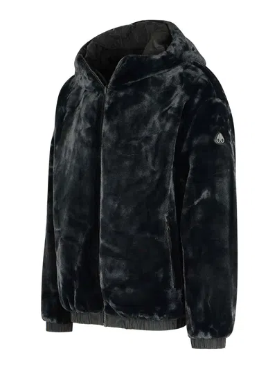 Moose Knuckles Border Bunny Reversible Polyester Sweatshirt In Black