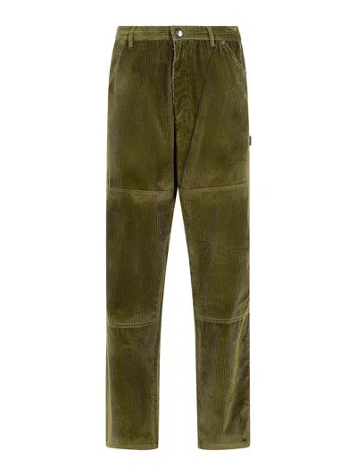 Moncler Corduroy Pants Featuring Pockets In Green