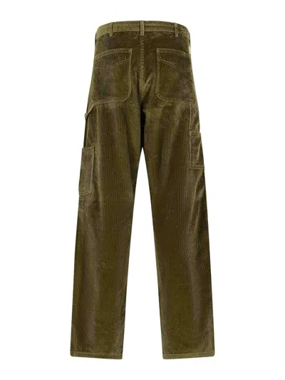 Moncler Corduroy Pants Featuring Pockets In Green