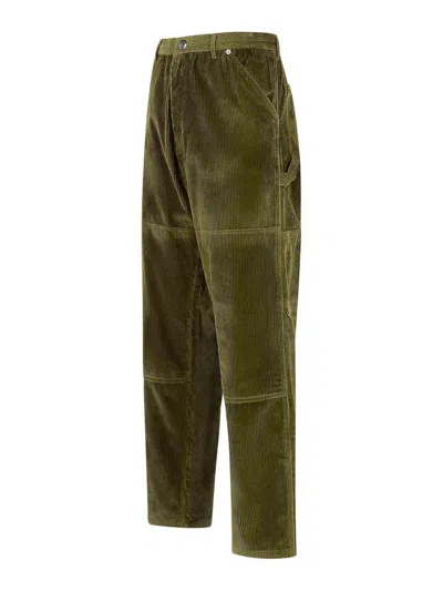 Moncler Corduroy Pants Featuring Pockets In Green