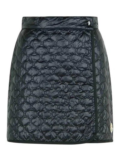 Moncler Padded Mini Skirt With Checked Quilting In Black