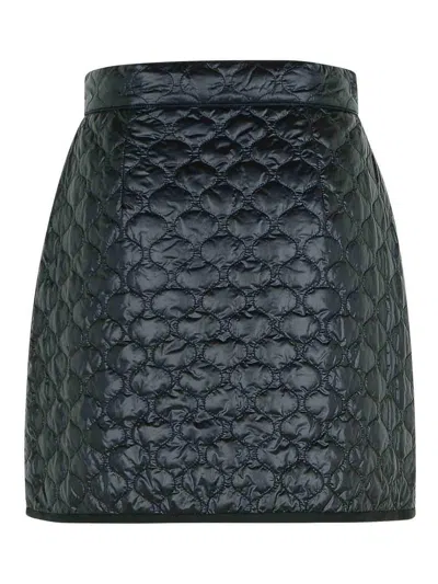 Moncler Padded Mini Skirt With Checked Quilting In Black