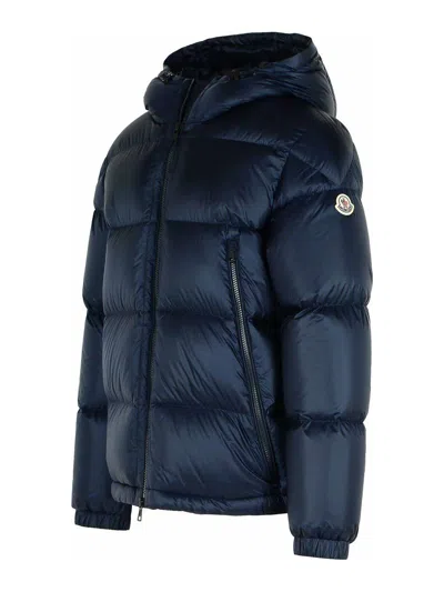 Moncler Rivau Blue Polyamide Down Jacket In Blue