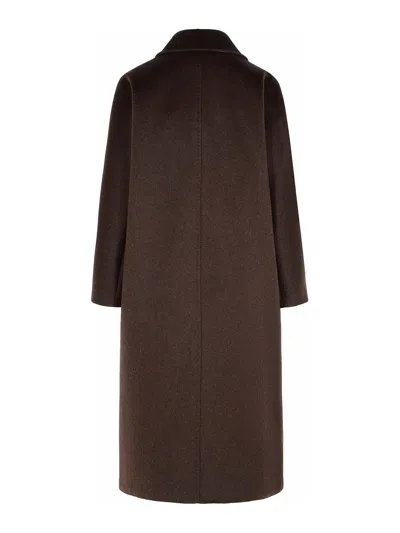 Max Mara Oversized Coat In Cashmere, Alpaca And Wool In Brown