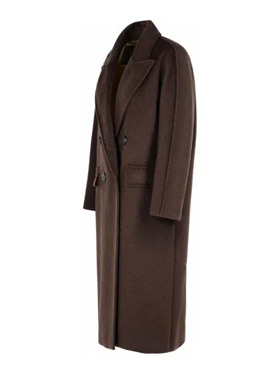 Max Mara Oversized Coat In Cashmere, Alpaca And Wool In Brown