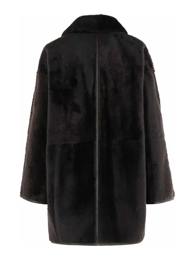 Max Mara Reversible Coat In Black