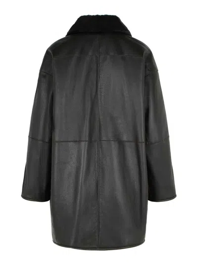 Max Mara Reversible Coat In Black
