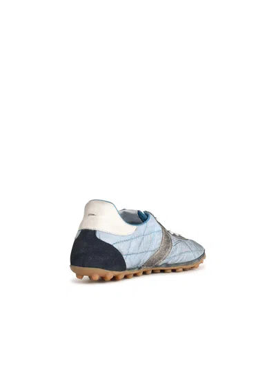 Maison Margiela Quilted Low-top Sneakers With Suede Overlays And Gum Rubber Sole In Blue