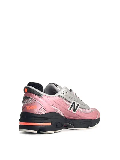 New Balance 1000 Pink Fabric Blend Sneakers In Animal Print