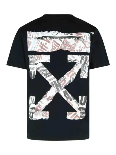 Off-white Black T-shirt With Arrow Print In Black