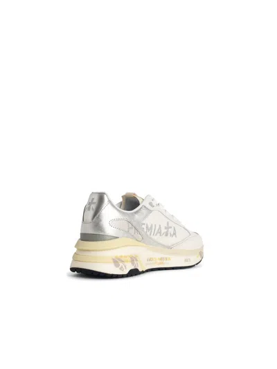 Premiata Moerund 7798 Leather Sneakers With Contrast Sole In White